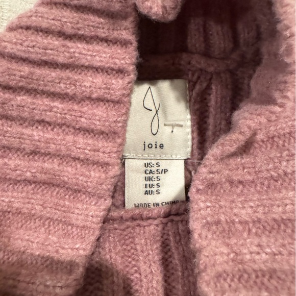 Joie Soft Pink Cable Knit Turtleneck Sweater chunky soft - Picture 6 of 7